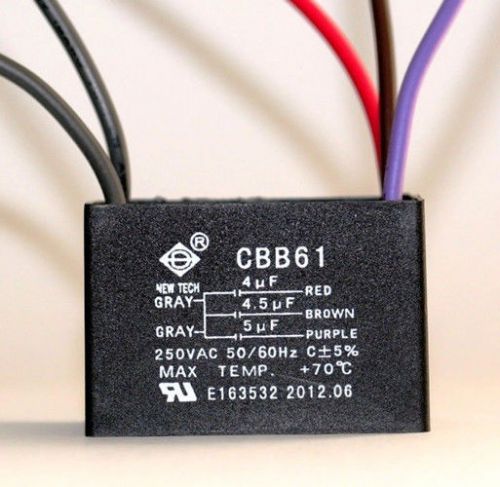 CEILING FAN CAPACITOR CBB61 4uf+4.5uf+5uf 5WIRE