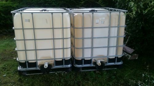 330-gallon ibc totes with metal cage with intergrated pallet attached. for sale