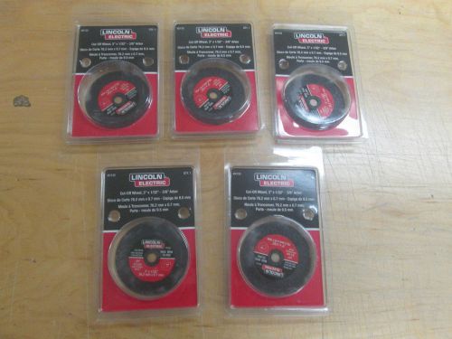 New Lincoln Electric KH132 Arbor Cut Off Wheel 3 Inch x 1/32 Inch 5 Pack Free SH