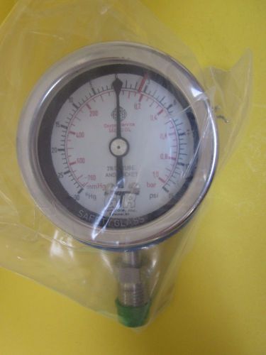 Gtr controls 25s vacuum/pressure gauge type 201, 25s-30-0-15m-1-0, 1/4&#034; male vcr for sale