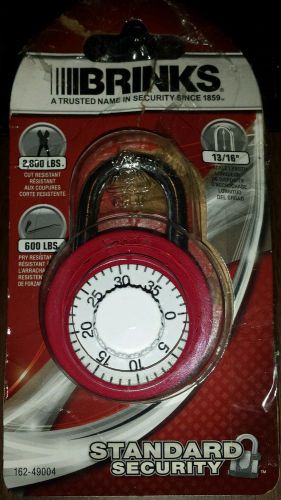 BRINKS Steel Combination Padlock Red Body Bikes Travel School Locker FREE SHIP