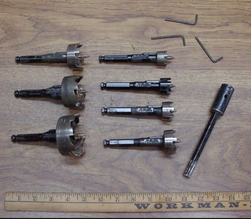 Milwaukee Heavy Duty Contarctor Bit Set,2-9/16&#034;,2-1/8,1-3/4,1-1/2,1-1/4,1-1/8,1&#034;