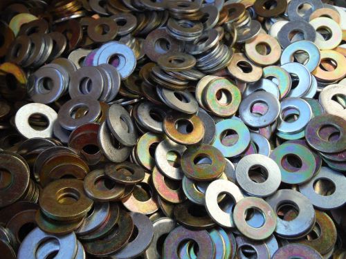 1/4&#034; flat washer (200pcs/ea) zinc and yellow