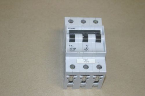 SIEMENS 5SX23 TYPE C16 3 POLE 16A  PHASE MCB Circuit BREAKER C 480V 3-pole