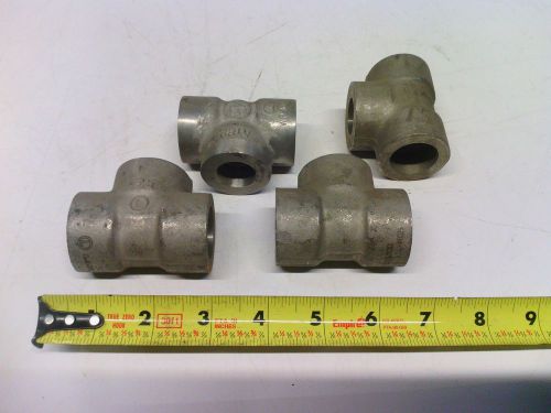 3/4&#034; X 1/2&#034; 3000# 304L Stainless Steel Socket Weld Tee, Lot of 4