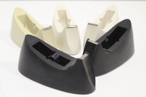 Lot of 5) Scotch Office Business C15 Black Beige Desk Top Tape Dispenser 1&#034; Core