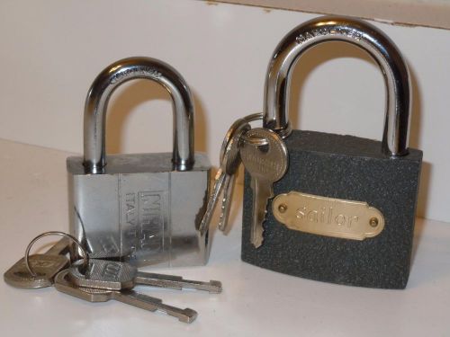 Brand New Lot  2 Hardened Padlocks Sailor, Nihan Italy Style Steel Each W/3 Keys