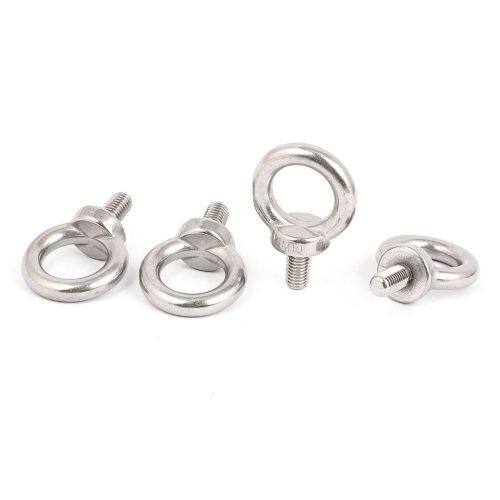 M10 x 20mm Metric Thread Machinery Shoulder Lifting Eye Bolt 4Pcs