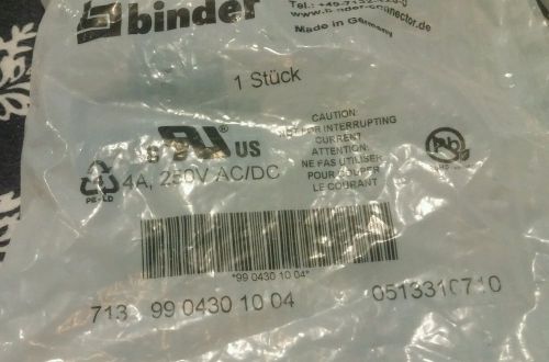 BINDER 713 99 0430 10 04 PLUG CONNECTOR NEW