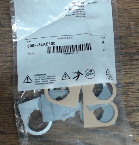 New bag of 10 Allen-Bradley legend plate 800F-35AE100 - 60 day warranty