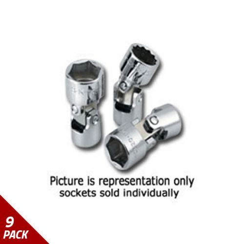 S K Hand Tools 8mm Flex Socket, 1/4&#034; Drive, 6 Point [9 Pack]