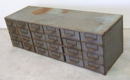 Vtg Industrial 24 Drawer Metal Cabinet Organizer Parts Chest loft steampunk LYON