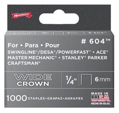 Arrow 1000pk 1/4&#034; heavy duty staple 604 for sale