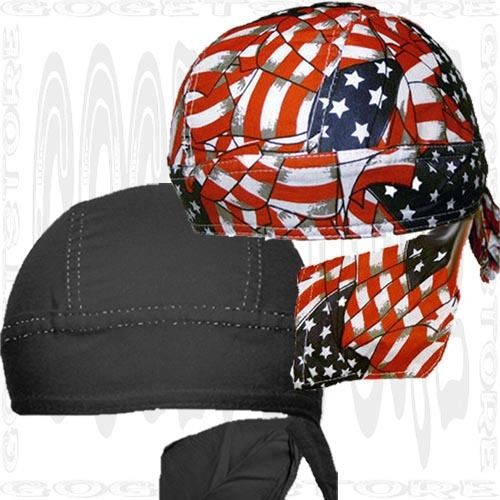 2 Lot Black Stars Bandana Doo Rags Du Head Wrap Skull Cap Biker Bay Hat