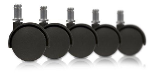 Slipstick CB682 2&#034; Office Chair Caster Wheels (Set of 5) Black