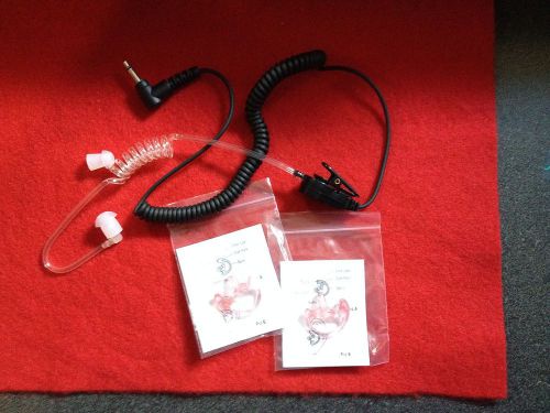 Clear Tube 2.5mm R/Angle Listen Only Headset w2ea  K-FLEX LARGE Ear Mold Ear Tip