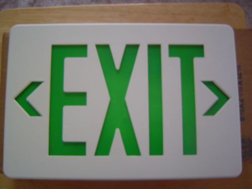 ATEK/CARPENTER CEWXLDGU6PW Green Exit Sign with Battery Backup &amp; 2 Faces NOS