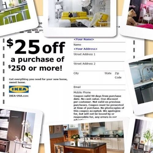 IKEA DISCOUNT COUPON $25 OFF $250 Unique Name FAST SHIPPING Exp 9/9