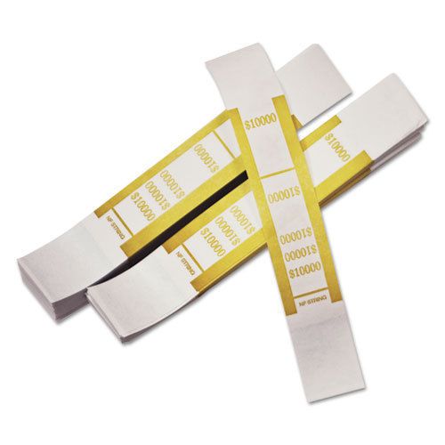 Self-adhesive currency straps, mustard, $10,000 in $100 bills, 1000 bands/pack for sale