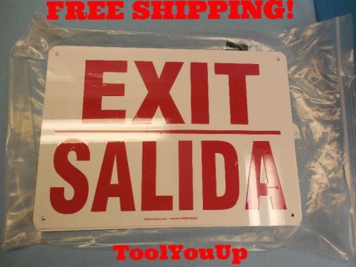 5 pcs 14&#034; X 10&#034; EXIT / SALIDA SIGN PAINTED ALUMINUM MACHINE SHOP SIGNS TOOLING S