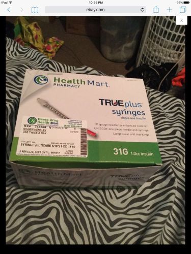 TRUEplus syringes. Full box. 31 gauge 1.0cc fine point.