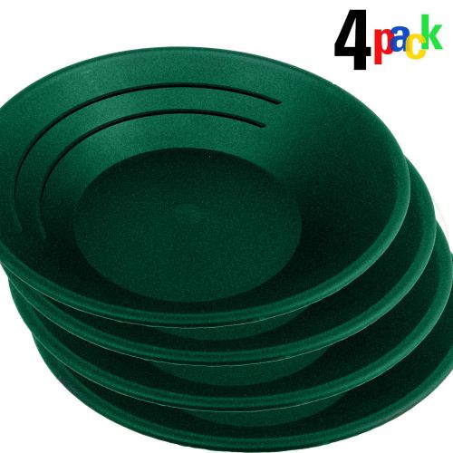 Set of 4 Gold Pan Gravity Trap Miner Prospecting Panning Sluice Tool - Green 10&#034;