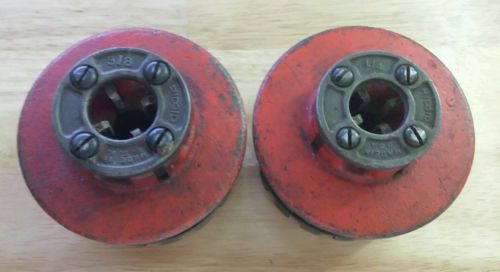 Ridgid 3/8&#034; &amp; 1/4&#034; two used good pipe threader die heads - free shipping for sale