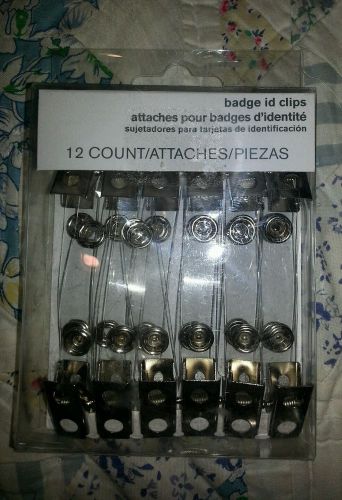 12 count ID badge clips new in box
