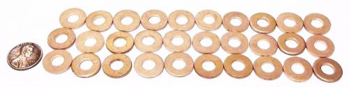 30 pcs  1/4&#034; x 5/8&#034; x 1/16&#034; copper washer set 30 each for sale