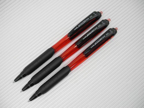 6 pcs UNI-BALL retractable Jetstream SXN-101-07mm roller ball pen RED (Japan)