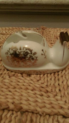 Vintage Ceramic Porcelain Scotch Tape Dispenser Holder-Floral