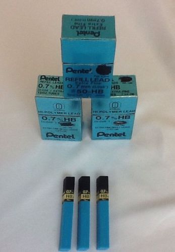 Pentel .7 mm Hi-Polymer Super Lead Refills 2B Hardness  12 Tubes Of Lead 1 BOX