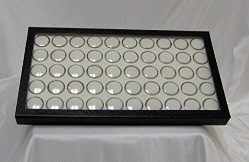 50 Gem Jar Tray with Magnetic See-Through Lid!! WHITE FOAM