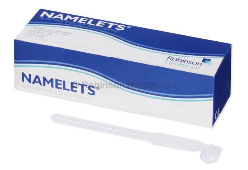 Namelets Id Bracelets Child Write-On White - Pack of 100