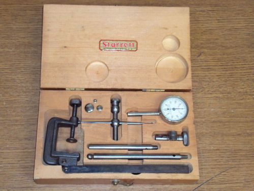 STARRETT NO 196 BACK PLUNGER DIAL INDICATOR SET COMPLETE .001&#034;