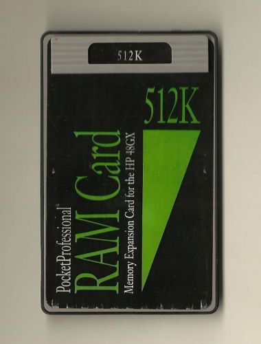 Pocket Professional 512K RAM Card for HP 48GX Calculator