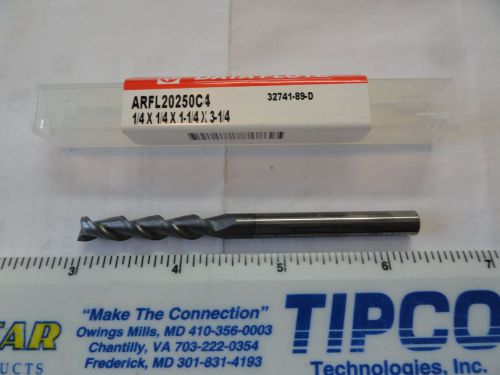 1/4&#034; X 1/4&#034; X 1 1/4&#034; LOC X 3 1/4&#034; OAL C4 Coated Carbide End Mill, ARFL20250C4