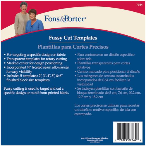 Fons &amp; Porter Fussy Cut Templates-Squares