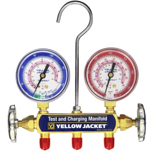 Yellow jacket 41712 2-valve manifold gauges-r410-a - factory repair!!! for sale