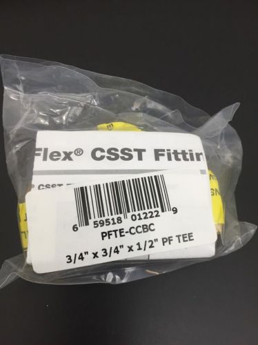 Pro-flex 3/4&#034; x 3/4&#034; x 1/2&#034; brass csst tee-item#317588 model#pfte-ccb *2 in lot  for sale