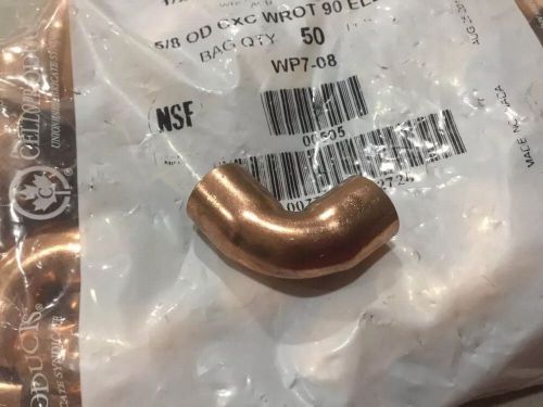 Lot Of 100 Pcs) 1/2&#039;&#039; 90 Degree Copper Street Elbow NEW (lot X137)