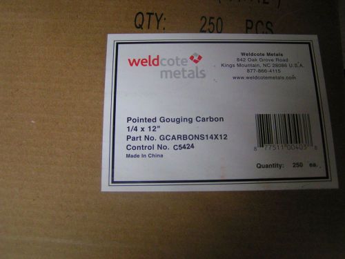 1/4&#034; x 12&#034; Carbon Gouging Rods Copperclad DC Electrodes 250pc Weldcote Metals