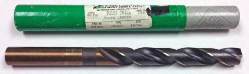 13/16&#034; COBALT TAPER LENGTH DRILL, 6-1/8&#034; LOF, 10&#034; OAL, PTD 51352 M51CO