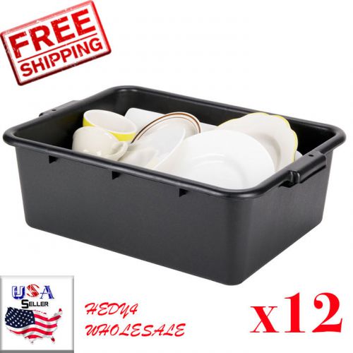 12-Pack 20&#034; x 15&#034; x 7&#034; Black Polypropylene Bus Tub, Bus Box 70221157 BK