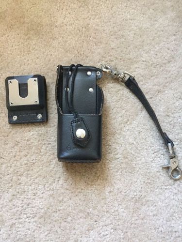 Motorola Leather Radio Holster Belt/D-Rings