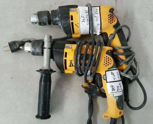 Lot of 2 DeWalt DW511 1/2&#034; Hammer Drill (PARTS OR REPAIR) 2216 E