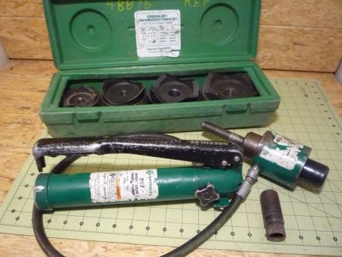 GREENLEE 7304 Knockout punch 2-1/2 - 4&#034; set, 767 HYDRAULIC HAND PUMP w/ 746 RAM