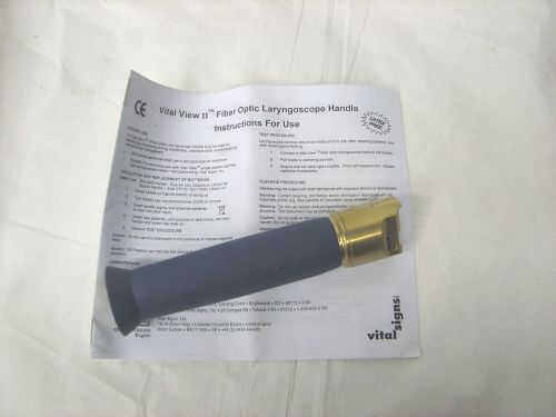 NEW VITALVIEW II FIBER OPTIC LARYNGOSCOPE HANDLE BLUE/GOLD w/Battery