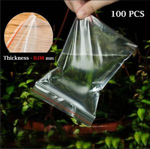 100Pcs Poly Plastic Bags 4x6cm Resealable Clear Zip Lock jewelry Packing Bags