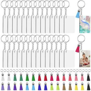 120Pcs Sublimation Keychain Blanks Bulk Sublimation Keychain Blanks Set fi